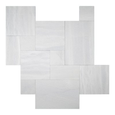 White Aurora Sandblasted Marble Paver - USA Marble LLC