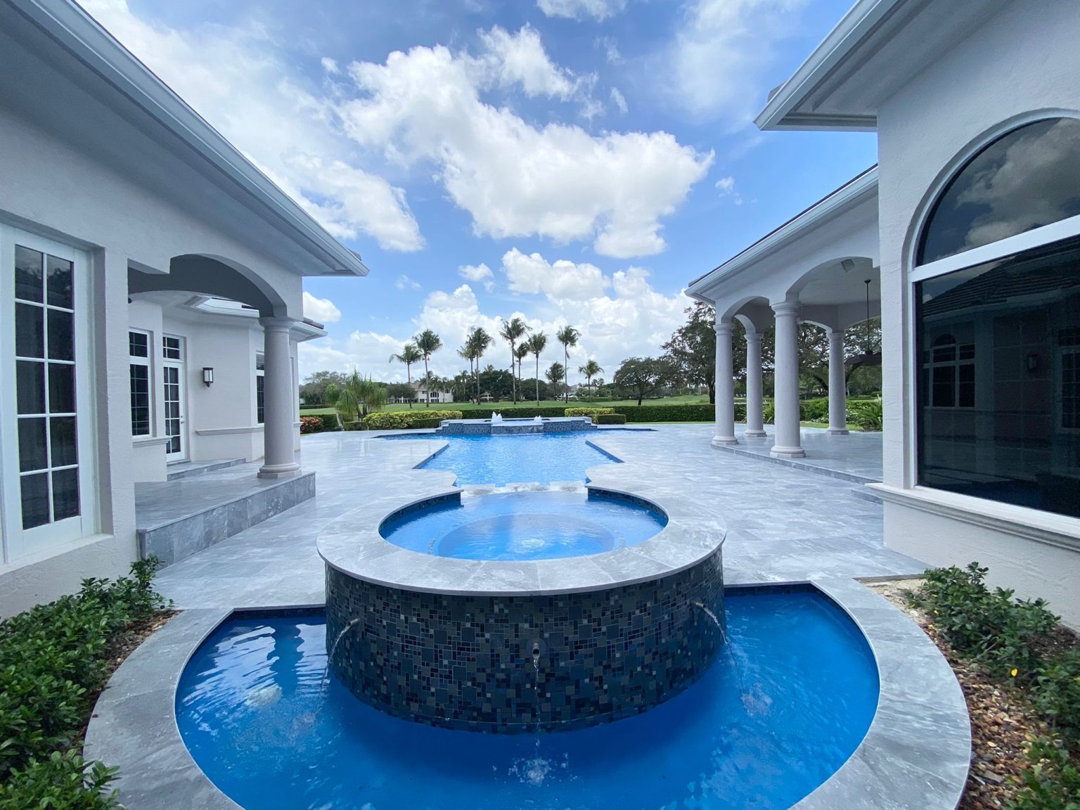 White Aurora Sandblasted Marble Paver - USA Marble LLC